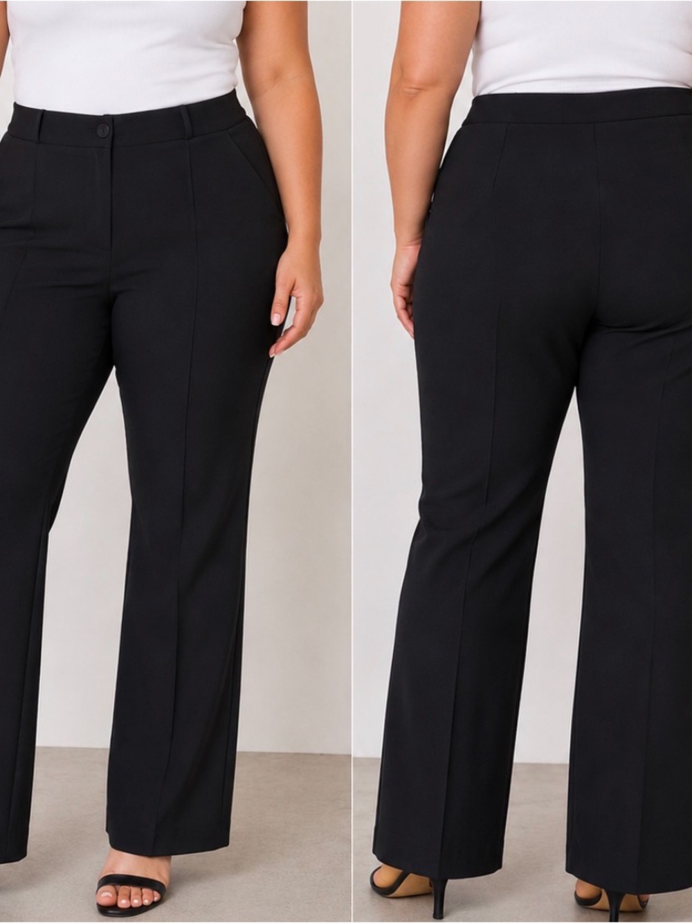 Violet & Roses Classic Black Dress Pants tailored minimalist career SZ 14